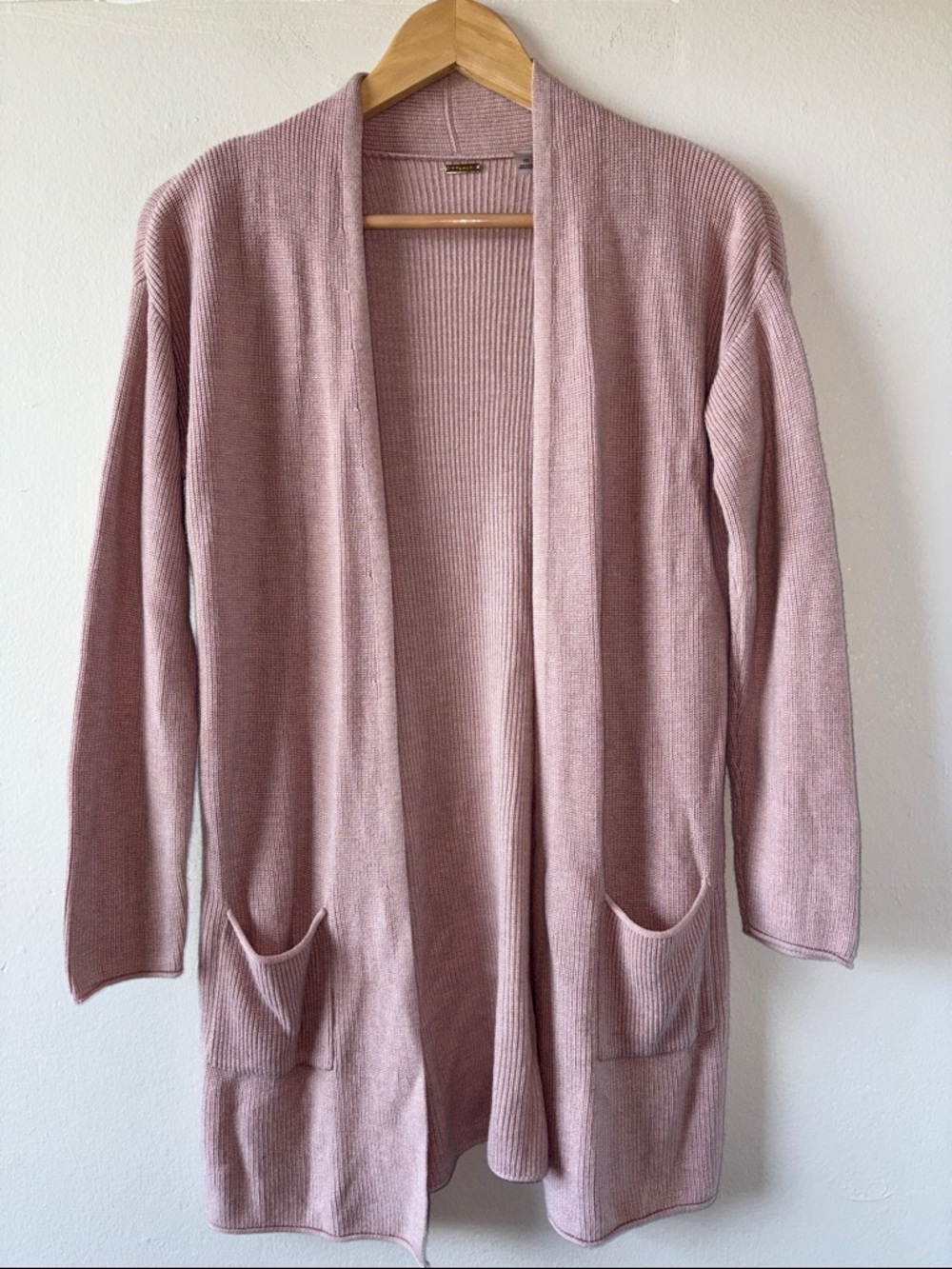 T Tahari Soft Pink Cashmere Blend Open Cardigan
